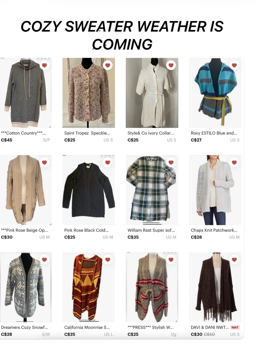 Cozy & Stylish Variety at a Glance .